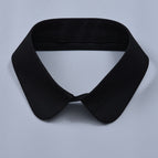 Front buckle black round neck