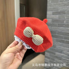 Bow beret-big red / 3-48 months