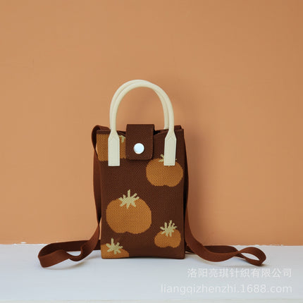 2026 Knitted Mobile Phone Bag, Small Square Bag, Versatile Crossbody Bag, Handbag, Commuting Casual, Artistic National Style