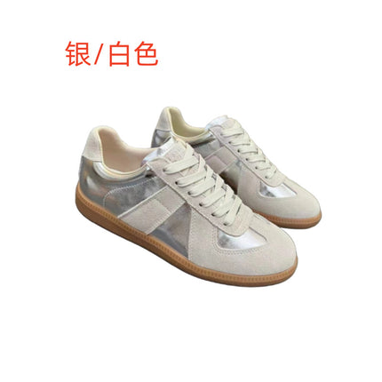 Internet Celebrity Popular Men's and Women's Couple Shoes, Versatile Trendy Shoes, Retro Sports White Shoes, Genuine Leather Moral Training Shoes, Men's Shoes