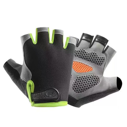 Cycling Half-Finger Gloves for Men and Women, Outdoor Sports, Mountaineering, Shock-Absorbing, Non-Slip, Silicone Breathable Butterfly Mesh, Sun Protection, Thin Gloves