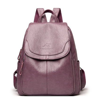 Barrel Kangaroo Women's Bag 2025 New genuine goods Women's Large Capacity Soft Leather Backpack Simple Fashion Travel Bag