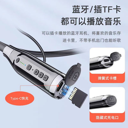 [Factory in stock] Wireless Neck-Hanging Bluetooth Headset with Large Power and Long Endurance Noise Reduction Wireless Sports Insertable Card