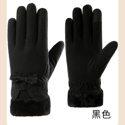 New Cycling Gloves for Women in Winter, Warm and Windproof, Riding Electric Bikes, Skiing, Waterproof, Velvet, Thickeneded, Cold-Proof and Touch-Screen