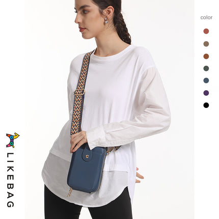 Cross-border New Multi-layer Mobile Phone Bag Card Bag Ethnic Style Characteristic Ribbon PU Small Bag Casual All-match Crossbody Bag for Women