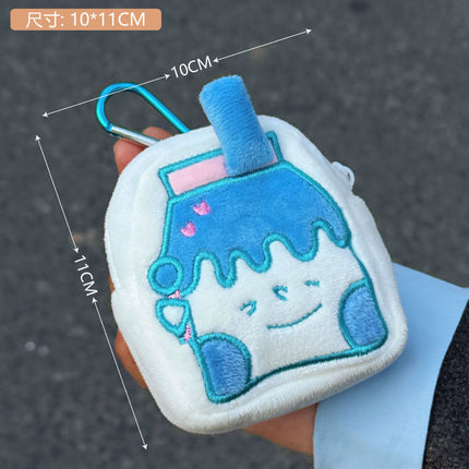 Cute food food hamburger fries headset bag keychain wallet creative data line coin purse pendant wholesale