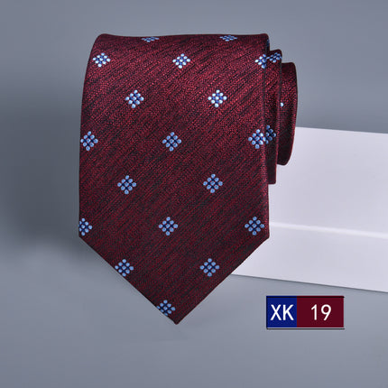 Tie Men's Dress Business Stripe 8cm New Jacquard Hidden Blue Executive Hand Tie Wedding Festive Spot