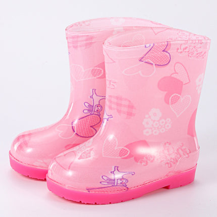 Children's Rain Boots Baby Rain Boots Primary School Boys and Girls Waterproof and Warm Outdoor Non-Slip Wear-Resistant Water Shoes Cross-Border Export