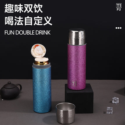 New High-Looking Pure Titanium Insulated Titanium Cup, Light Luxury and High-End Business Gift Water Cup, High-End Household Tea Cup