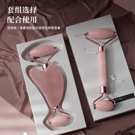 Powder crystal roller facial massage non-jade beauty stick double-headed push face eye point lifting heart scraper wholesale
