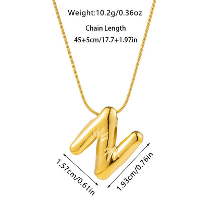 Cross-border fashion sense Europe and the United States 26 English letter pendant smooth bubble letter necklace women wholesale