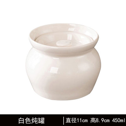 Ceramic Stew Pot for Stew in Water Household Bird's Nest Special Steaming Pot with Lid for One Person Soup Stew Pot Bowl Tucker Small Soup Pot