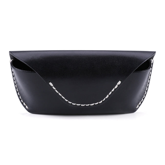 Cross-Border Hot-Selling Genuine Leather Glasses Case, Multifunctional Glasses Storage Box, Retro Sunglasses, Reading Glasses Storage Leather Box