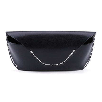 Cross-Border Hot-Selling Genuine Leather Glasses Case, Multifunctional Glasses Storage Box, Retro Sunglasses, Reading Glasses Storage Leather Box