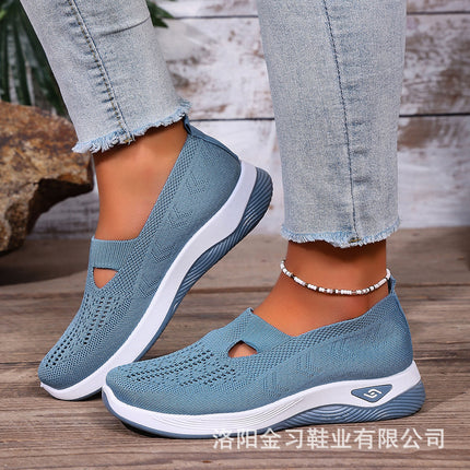 Women's Summer Breathable Soft-Soled Shoes for Middle-Aged and Elderly Mothers Temu Cross-Border Dropshipping Large Size Women's Shoes Clogs Cut Out