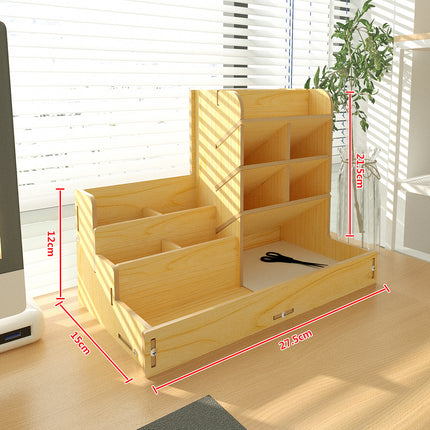 European Desktop Storage Box Pen Holder Stationery Office Desk Storage Integrated Box Creative Remote Control Wooden Box Wholesale