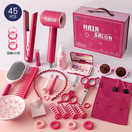 Children's Barber Toy Set Play House Girls Birthday Gift Hair Salon Dressing Toy