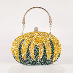 Pumpkin bag gold stone green portable O chain / 20X15X5cm