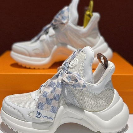 2024 New Bow-Shaped Bridge-Soled Sneakers for Spring, Summer, Autumn and Winter, Trendy White Shoes, Super Popular Street Dad Shoes for Women