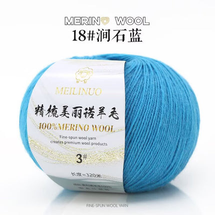 Cross-Border Wholesale Merino Combed Full Wool 50g Fine Pure Wool Hand-Knitted Crochet Sweater Scarf Thread
