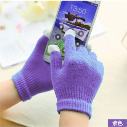 Hot sale direct touch screen gloves winter thick brushed warm touch screen gloves magic knitted stall supply
