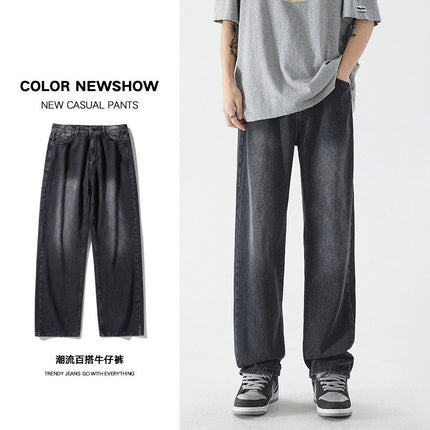 Jeans Men's Spring and Summer New American Style Retro Mop Pants Loose Straight High Street Trendy Brand All-match Casual Pants