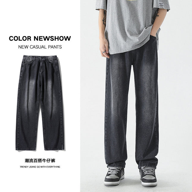 Jeans Men's Spring and Summer New American Style Retro Mop Pants Loose Straight High Street Trendy Brand All-match Casual Pants