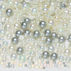 3-10mm flatback pearl resin rhinestones mixed assortment, 30g/pack / Semi-round pearl mixed gray pure white ab series—h