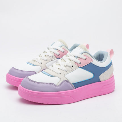 European Women's Shoes 2025 New Thick-Soled Height-Increasing Retro Sneakers Couple Style Color-Blocking Fashion Versatile Outdoor Trendy Shoes