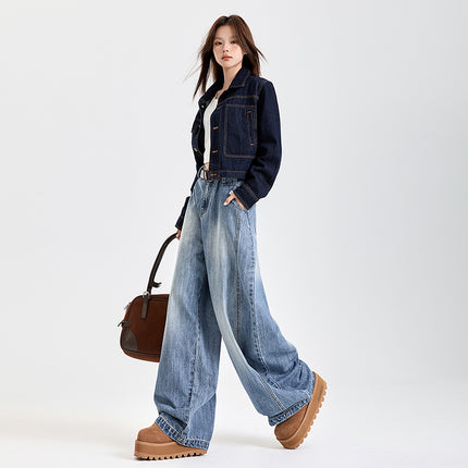 Beaver shed #2024 American jeans women 2025 spring new cleanfit loose machete wide leg pants