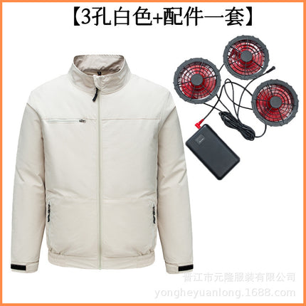 Cross-border Air-conditioning Clothing Summer Cooling Fan Clothing Men's Workers' Clothing with Fan Summer-heat Protection Electric Welding Labor Protection Work Clothes
