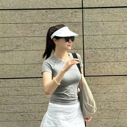 Lulu Original Standard Swiftly Tech Sports Short-Sleeved T-Shirt Casual Running Breathable Fitness Yoga Wear for Women