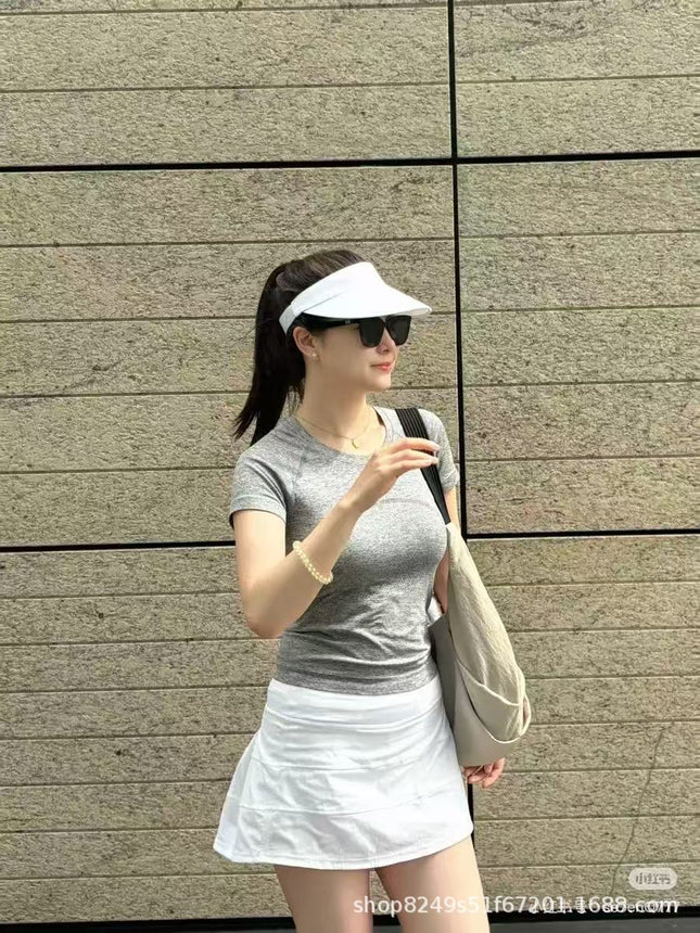 Lulu Original Standard Swiftly Tech Sports Short-Sleeved T-Shirt Casual Running Breathable Fitness Yoga Wear for Women