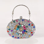 Sunflower colored diamond silver portable O-chain / 20X15X5cm