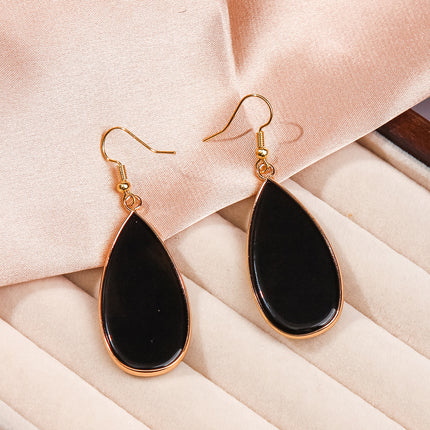 Zhuhang Jewelry Cross-Border New Natural Stone Earrings Light Luxury High-End Earrings Blue Pine Green Eye Stone Earrings Wholesale