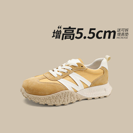 Genuine Leather Retro German Training Shoes for Women 2025 New Spring and Summer Thin Breathable Ballet Forrest Gump Shoes Yellow Casual Sports Shoes