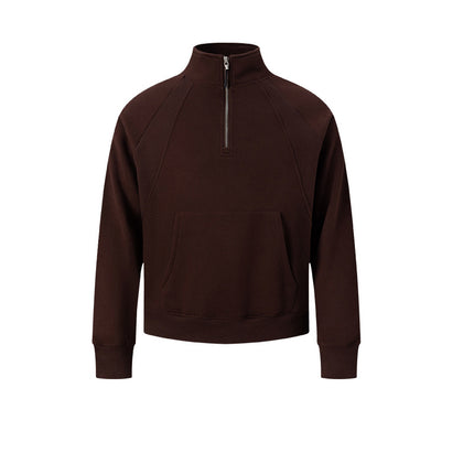 Non-Scub* 25 Autumn/Winter New Cleanfit Line-Segmented Stand Collar Half-Zip Fleece Sweatshirt Casual Sportswear