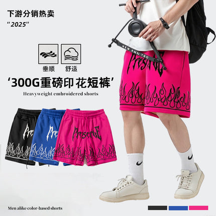 American Street Style Casual Shorts for Men, New Summer Trendy Brand, Loose Sports Pants for Teenagers, Sports Casual Pants