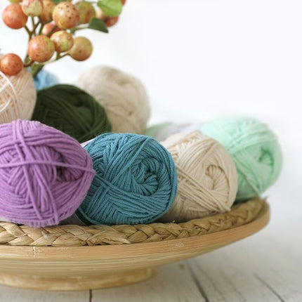 Xuefeier 4-Strand Milk Cotton Wool Ball 4-Strand Combed Cotton Thread Does Not Ball Baby Hand-Knitted DIY Cute Doll