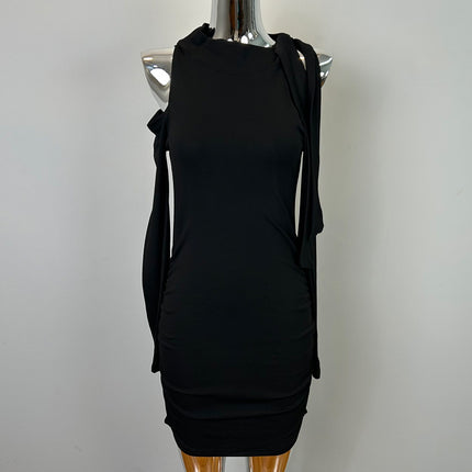 South Korea's Dongdaemun New Product Sexy Feminine Off-Shoulder Ribbon Hip Dress Hc Tight Fashion Sexy