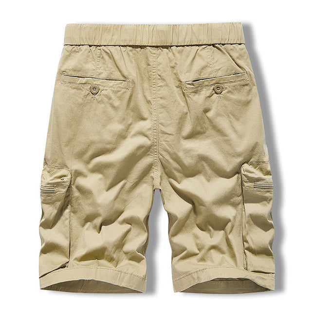 Multi-Pocket Overalls Men's Summer Mountain Camping Loose Trendy Brand Washed Men's Pants Casual Shorts Men's Five-Pants
