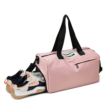 Dry and Wet Separate Gym Bag Women's New Independent Shoe Storm Yoga Sports Bag Oxford Cloth Luggage Storage Bag Printed logo
