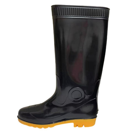 Men's High-Top Rain Boots with Cowhide Sole, Waterproof Pvc Injection Molded Work Boots, Essential for Summer