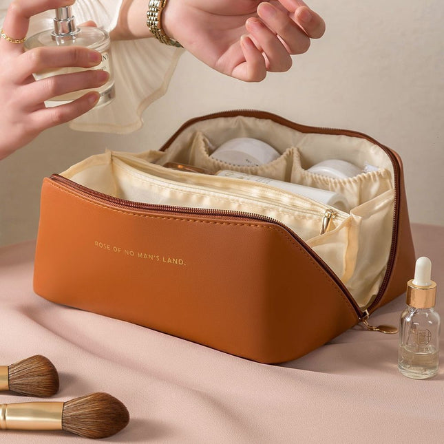 Portable Ins Advanced Sense Internet Trendy Cosmetic Bag Partition PU Pillow Bag Cosmetic Bag Large Capacity Washes Storage Bag