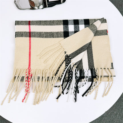 Autumn and winter European and American classic plaid pattern all-match fashion simple wool thick warm extended scarf shawl