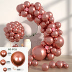 Metal rose gold balloon set 60pcs (comes with glue dot ribbon balloon chain)