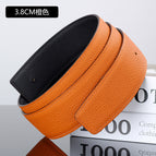 3.8 black/orange (double-sided litchi grain car this line) / 105cm