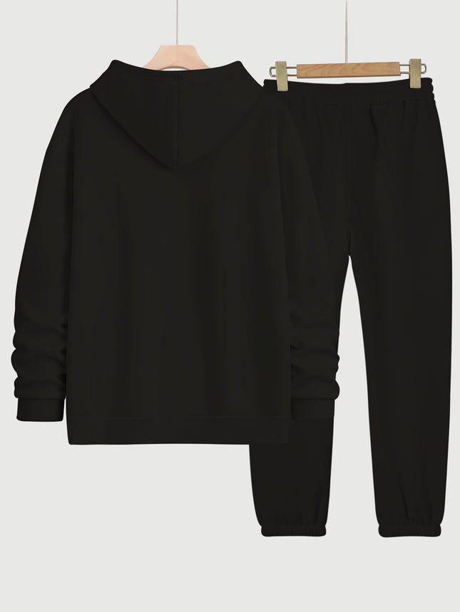 Fashion Joker Autumn and Winter Sweatshirt Sweatpants Two-Piece Leopard Pet Paw Letter Print