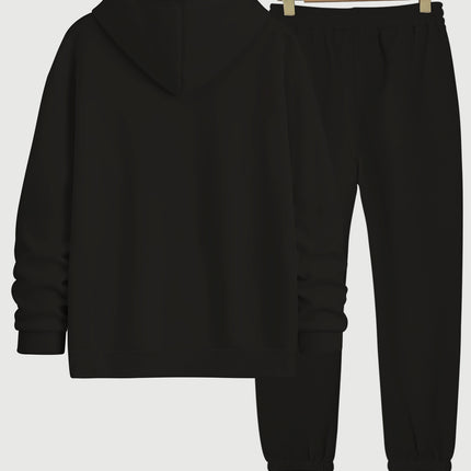 Fashion Joker Autumn and Winter Sweatshirt Sweatpants Two-Piece Leopard Pet Paw Letter Print