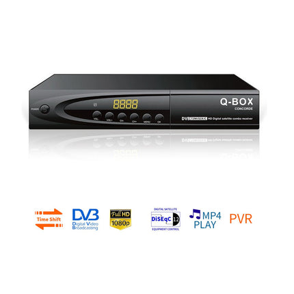 2026 DVB-T2 DVB-S2 Combo QBOX Satellite TV Receiver Tuner H.264 MPEG 4 Digital TV Decoder 1080P HD Time Shift EPG Decoder Stock
